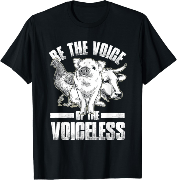 Animal Lover Chicken Pig Cow Vegan T-Shirt - Image 2